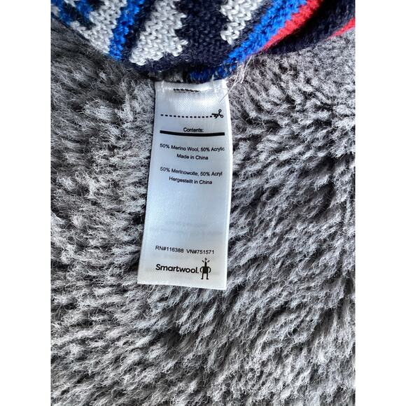 Smartwool Children Snowflake Beanie Hat Pom Pom Merino Wool Blend L/XL Blue - Picture 6 of 9